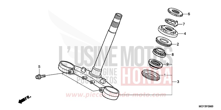 TIGE DE DIRECTION von VFR800X „Crossrunner“ PEARL FADELESS WHITE (NH341) von 2011